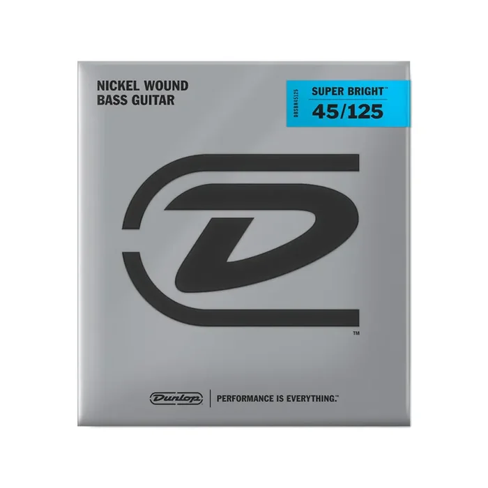 Jim Dunlop DBSBN45125 Super Bright Nickel Wound Bass 5-String Set, 45-125