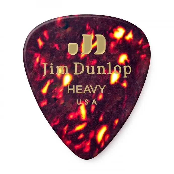 Jim Dunlop Genuine Classic Celluloid, Tortoise Shell, Heavy, Plectrums 12-Pack