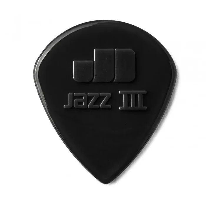 Jim Dunlop JAZZ III Black Stiffo Nylon Guitar Pick, 6-Pack