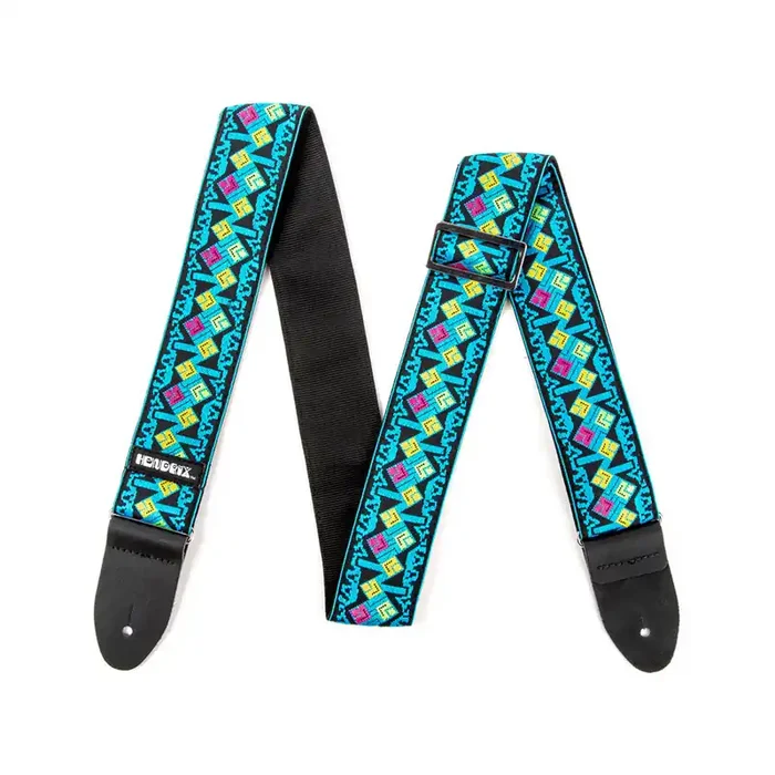 Jim Dunlop JH14 Jimi Hendrix Live In Maui Guitar Strap, Blue Diamonds