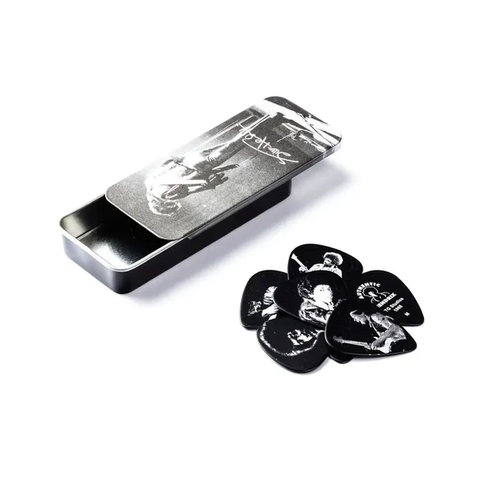 Jim Dunlop JHPT06M Jimi Hendrix Silver Portrait Medium Pick Tin