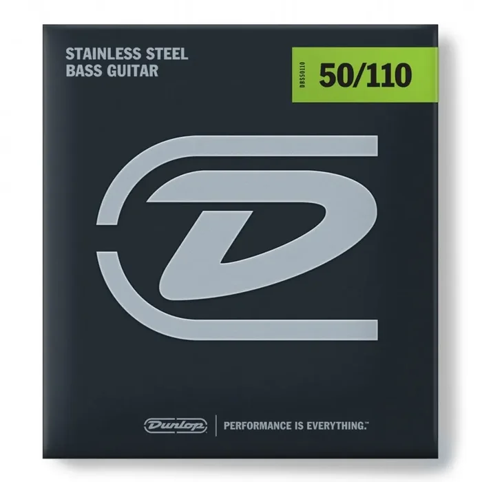 Jim Dunlop Performance+ Stainless Steel 50-110 Bass Guitar Strings, Long Scale