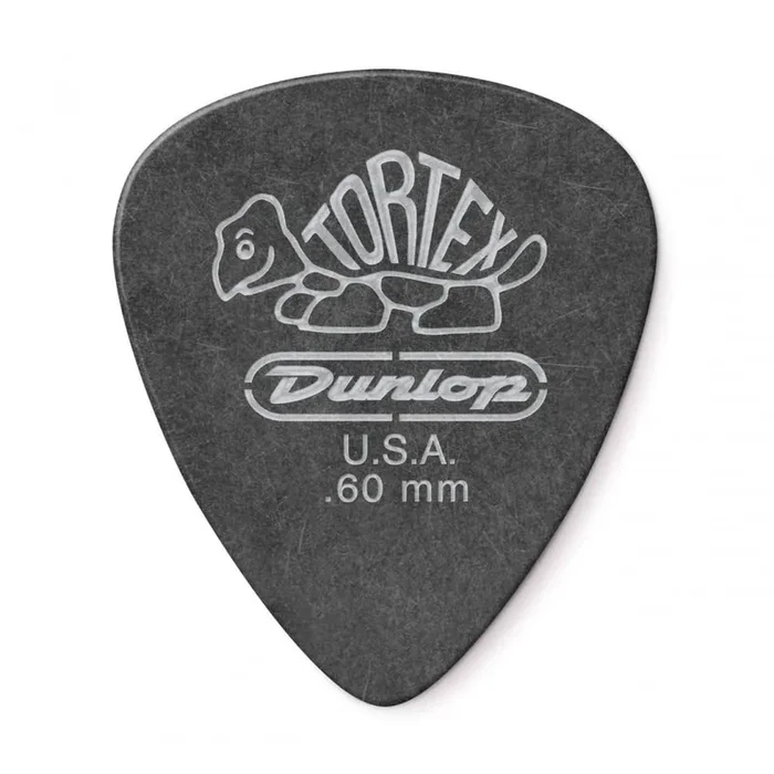 Jim Dunlop TORTEX Pitch Black Guitar Plectrums 0.60mm, 12-Pick Player Pack