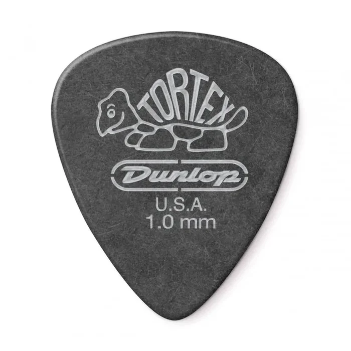 Jim Dunlop TORTEX Pitch Black Guitar Plectrums 1.00mm, 12-Pick Player Pack