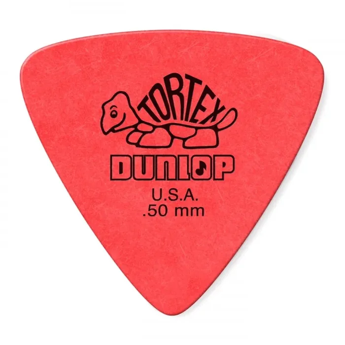 Jim Dunlop Tortex Triangle Guitar Plectrum .50mm Red Player (Pack of 6 Plectrums)
