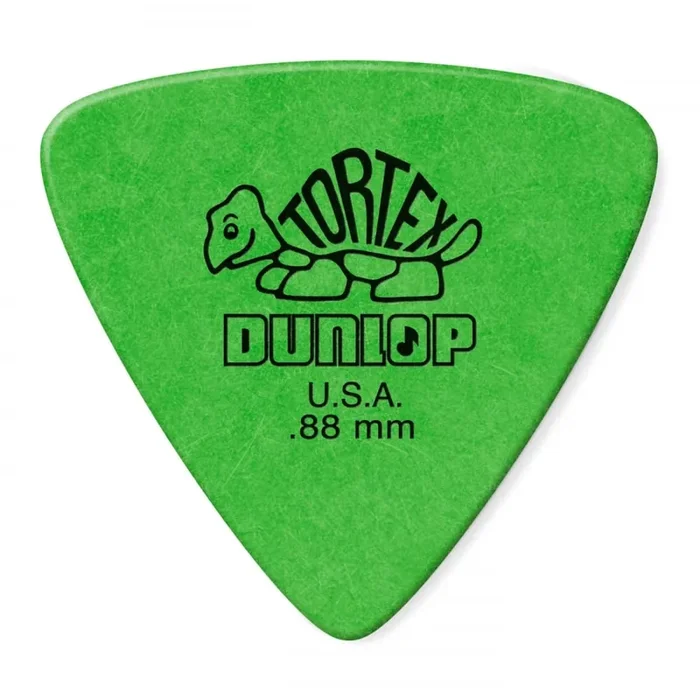 Jim Dunlop Tortex Triangle Guitar Plectrums .88mm Green (Pack of 6 Plectrums)