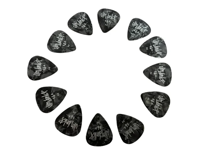 Jim Dunlop USA Heavy Celluloid Plectra – Pack 12 Grey Marble