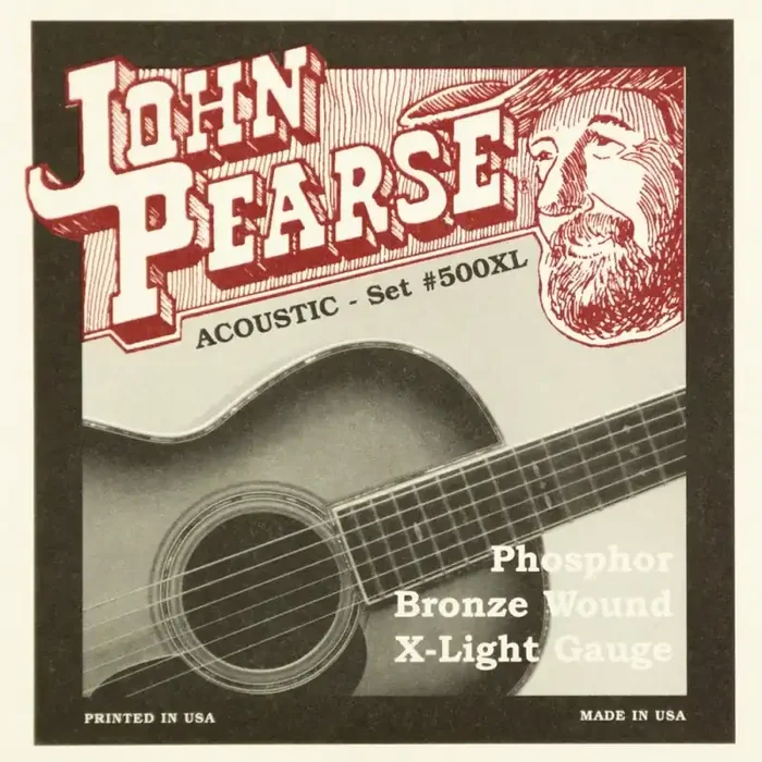 John Pearse Phosphor Bronze 10-47 Acoustic Guitar Strings, Extra Light