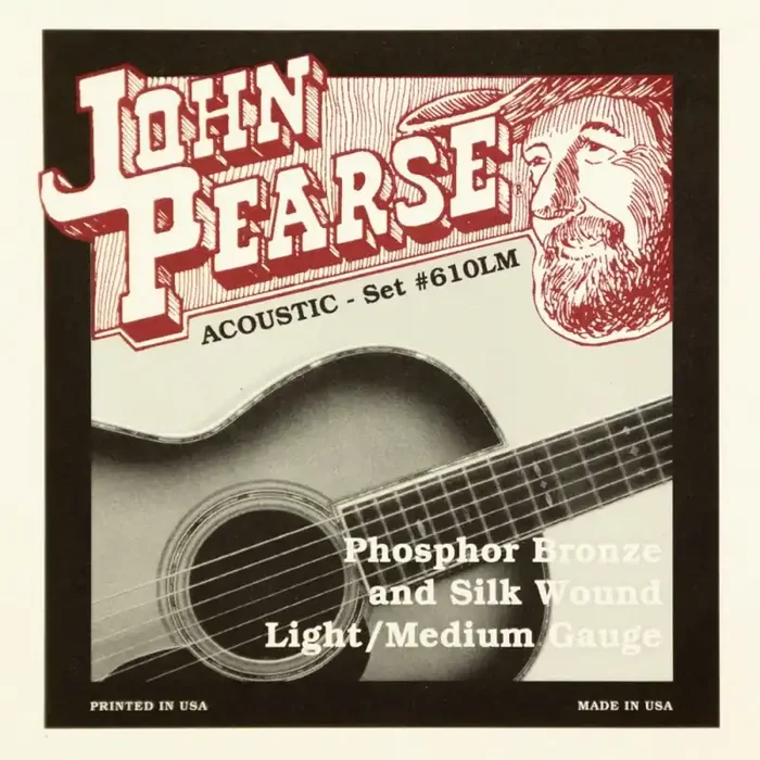 John Pearse Silk & Phosphor Bronze 12-53 Acoustic Guitar Strings, Light