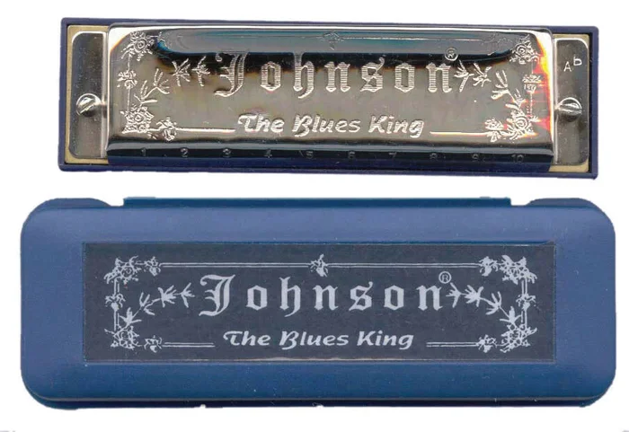 JOHNSON – Diatonic “Blues King” Harmonica, Key of C mouth organ, 10 hole