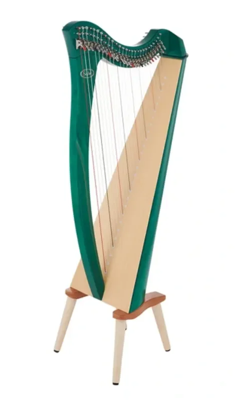 Juno 27 string harp (BioCarbon strings) in green finish by Salvi