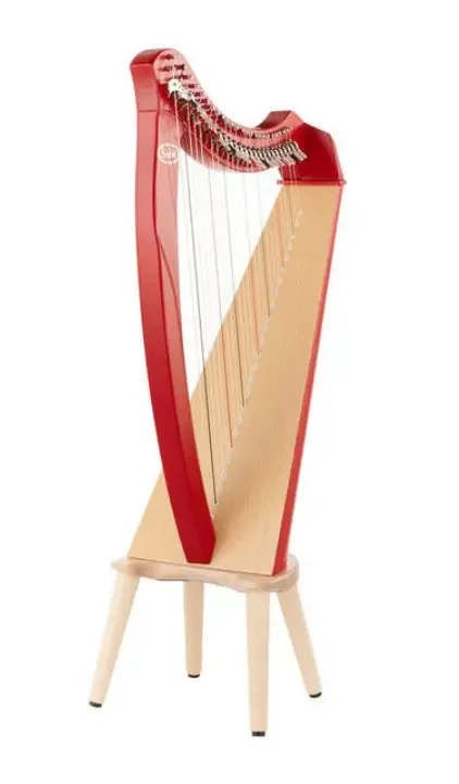 Juno 27 string harp (BioCarbon strings) in red finish by Salvi