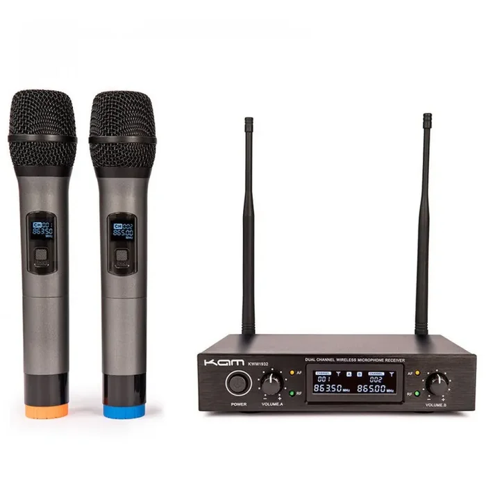 KAM UHF Fixed Twin Channel Wireless Microphone System