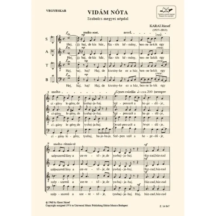Karai, József – Vidam nota