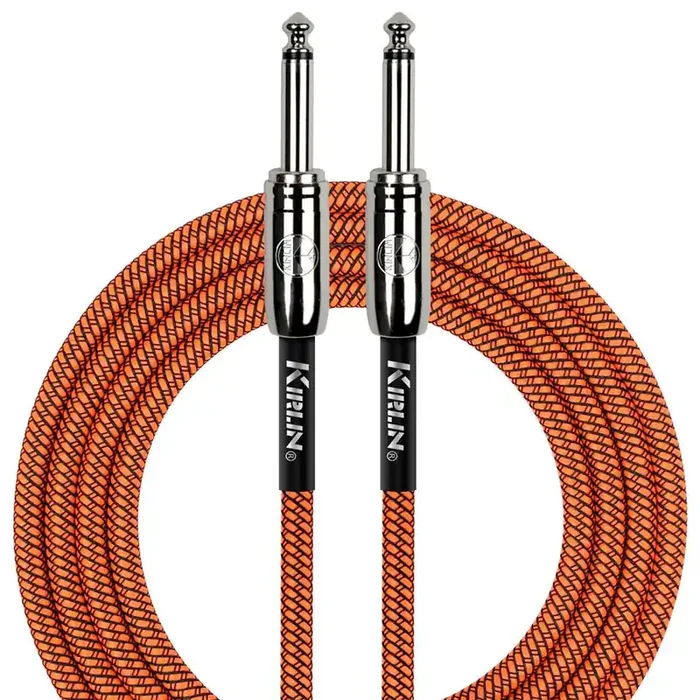 Kirlin 20ft / 6m Orange Woven Straight – Straight Jack Cable