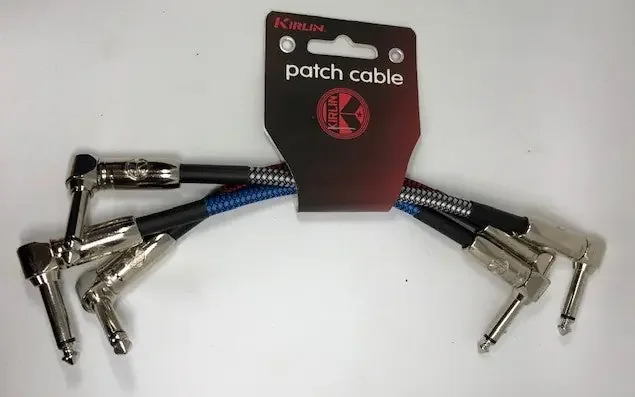 Kirlin 6″ / 15cm Woven Angled – Angled Jack Patch Cables – Pack Of 3