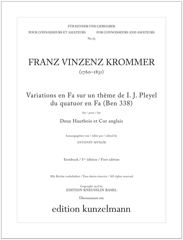 Krommer: Variations on a Theme of Pleyel
