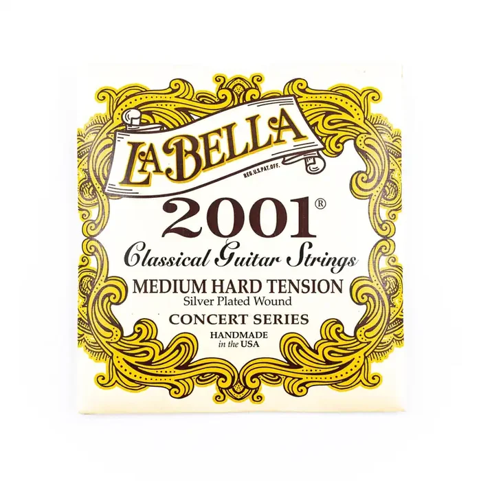 La Bella 2001-MH Silver & Nylon Classical Guitar Strings, Medium-Hard Tension