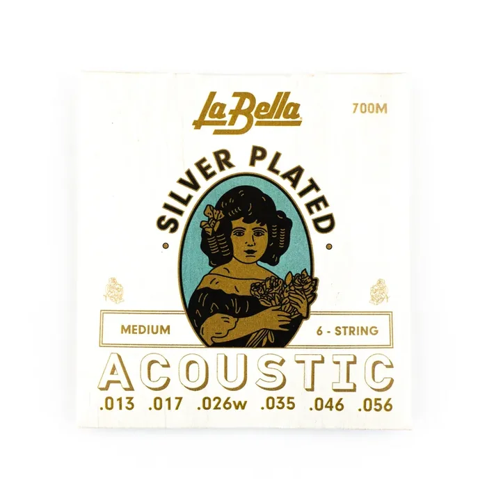 La Bella 700M Silver-Plated Copper 13-56 Acoustic Guitar Strings