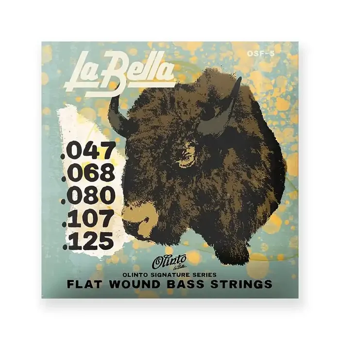 La Bella Olinto 5-String Signature Flat Wound 47-125 Bass Guitar Strings