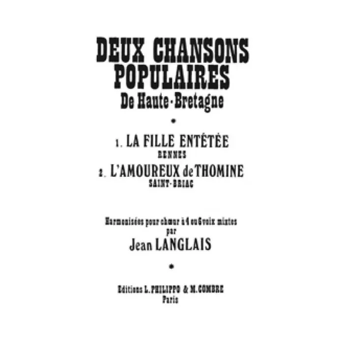 Langlais, Jean – Chansons populaires de Haute-Bretagne (2)