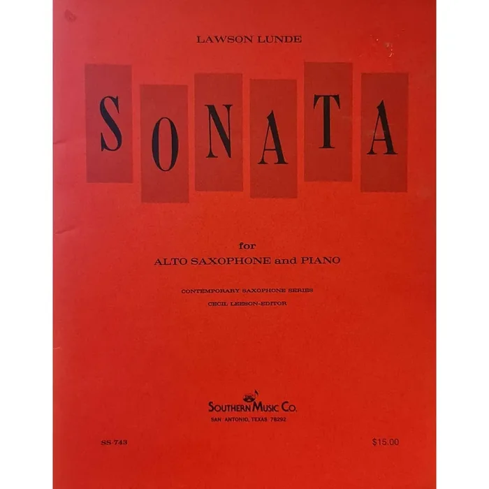Lawson Lunde Sonata for Alto Saxophone