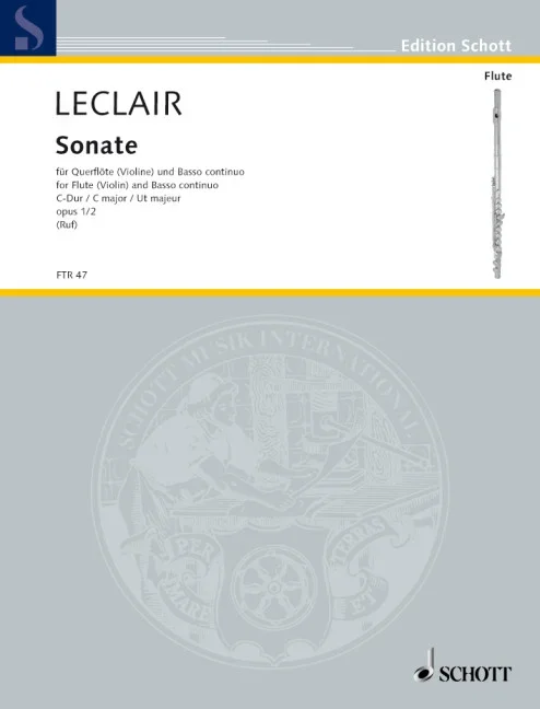 Leclair, Jean-Marie : Leclair, Jean-Marie : Sonata C major, – flute (violin) and basso continuo – Schott Digital