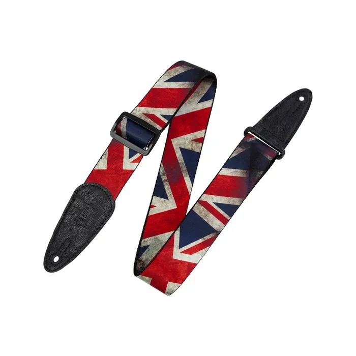 Levy‘s Leathers 2 Inch Polyester Guitar Strap, Printed Distressed Flag United Kingdom