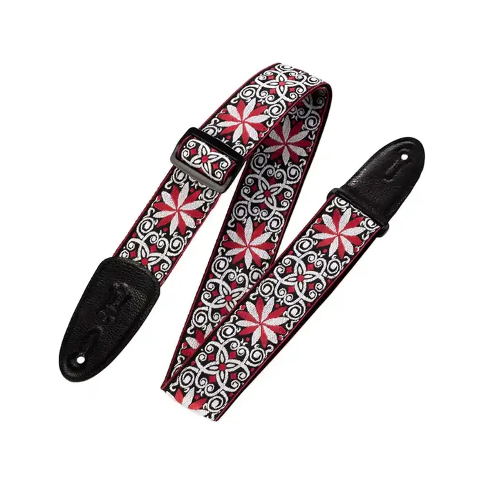 Levy‘s M8HT 2inch Woven Guitar Strap, Floral Red & White Motif