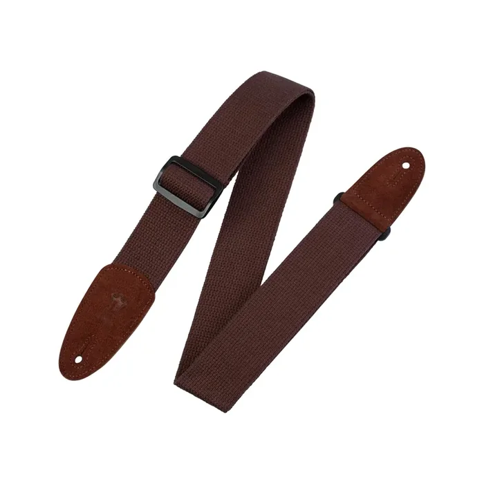 Levy‘s MC8 2inch Cotton with Suede Ends Guitar Strap, Brown