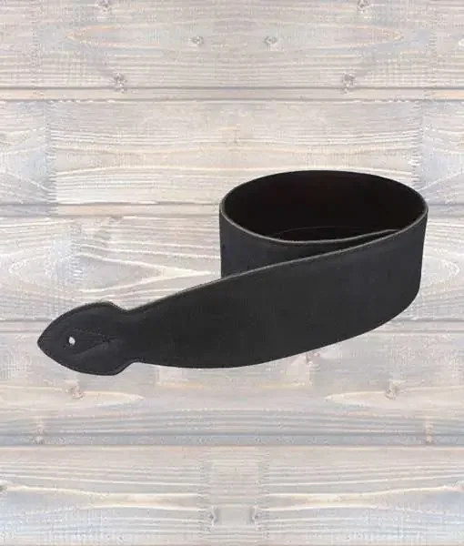 LG “Softy” STANDARD Black Leather Guitar Strap