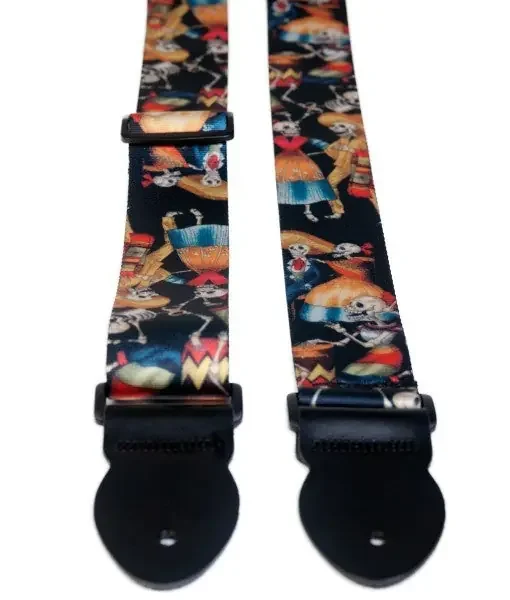 LG Party Skulls 2″ Webbed Guitar Strap