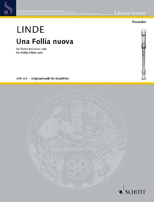 Linde, Hans-Martin : Linde, Hans-Martin : Una Follia nouva, – treble recorder – Schott Digital