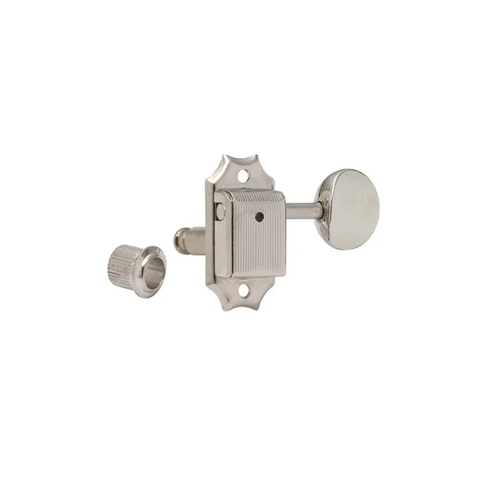 Locking 3 Aside Vintage Style Tuning Machines Nickel With Oval Nickel Buttons