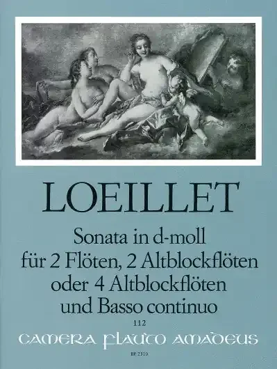 Loeillet Sonata in D minor for 2 Treble Recorders, 2 Flutes and Basso Continuo