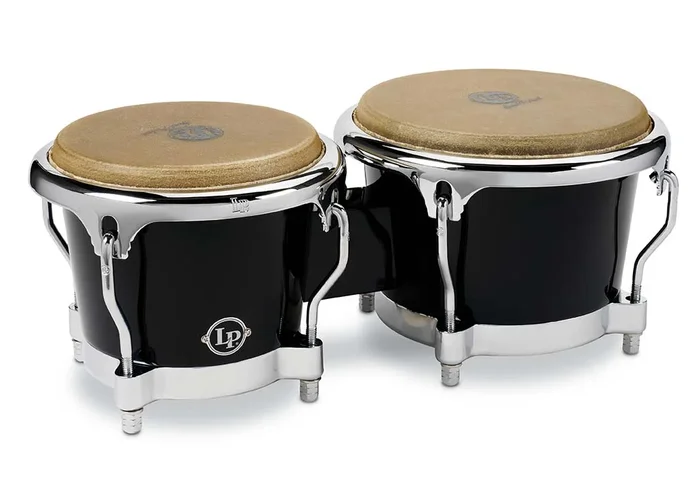 LP CC2 7.25″/8.625″ Bongos Fiberglass Black Chrome Hardware