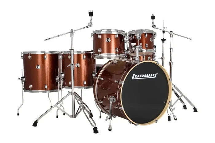 Ludwig Evolution Downbeat Drum Kit Shell Pack 6pc 22″ – Copper Sparkle