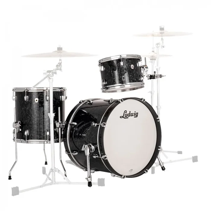 Ludwig Neusonic 3pc Shell Pack, Ebony Pearl