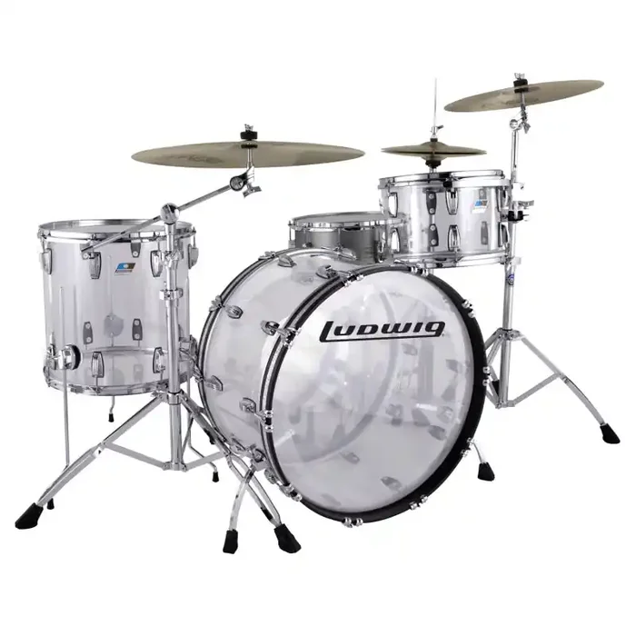Ludwig Vistalite Clear Acrylic 22” FAB Drum Kit