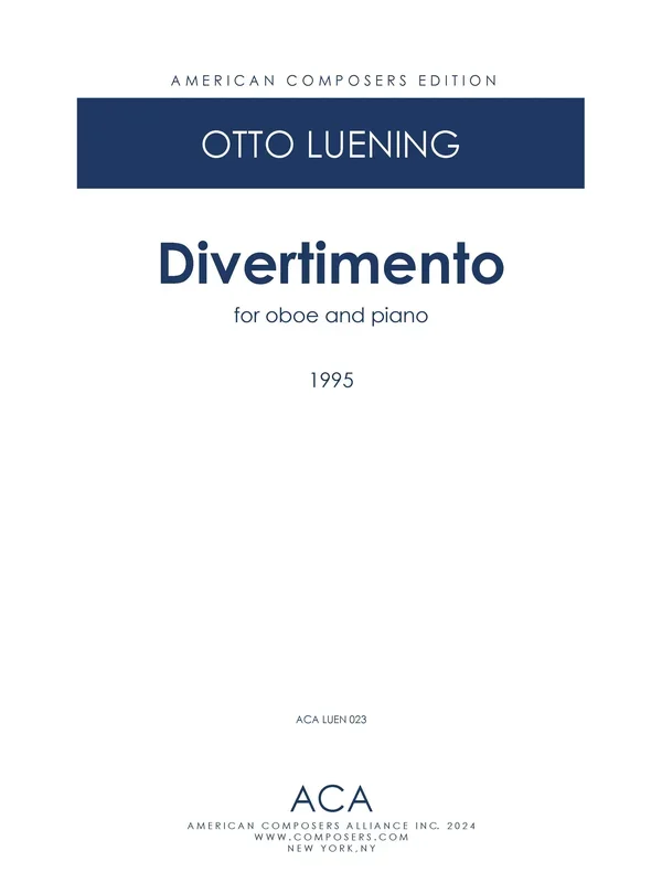 Luening: Divertimento for Oboe and Piano