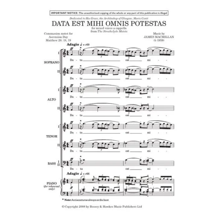 MacMillan, James – Data est mihi omnis potestas