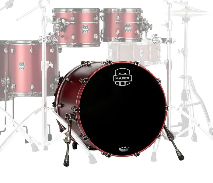 Mapex Saturn Evolution Birch Blend 18 ” x 14 ” Bass Drum, W/ Bd Mount In Tuscan Red