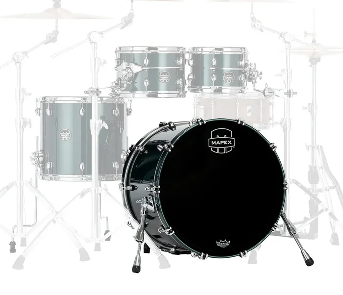 Mapex Saturn Evolution Birch Blend 24 ” x 14 ” Bass Drum (No Mount) In Brunswick Green