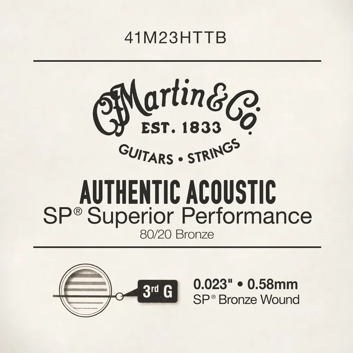 Martin 23w (.023″) Authentic Acoustic Phosphor Bronze Single String
