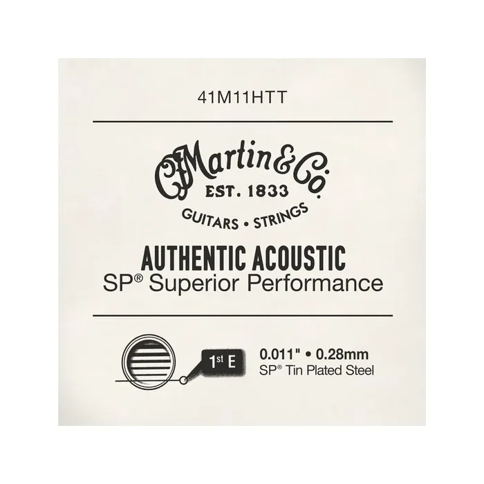 Martin 41M11HTT Authentic Acoustic SP Acoustic Guitar Single String, .011