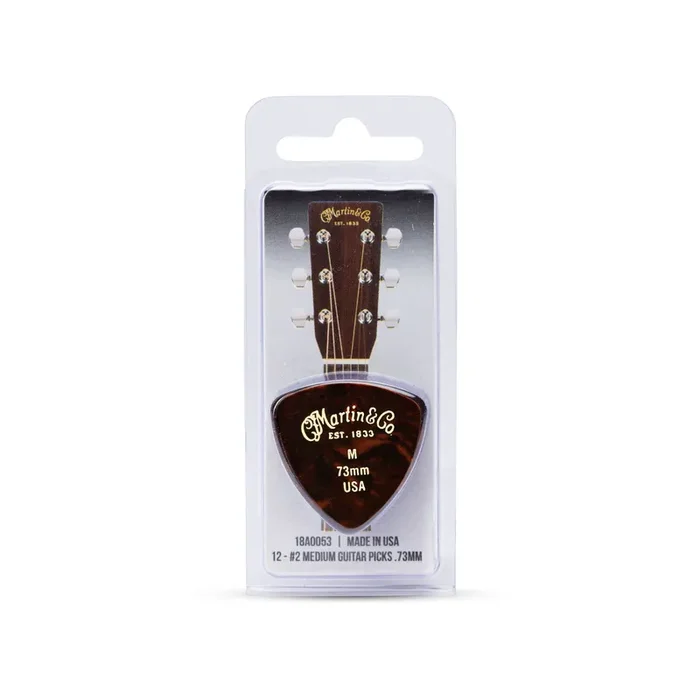 Martin Faux Tortoise Shell Triangle Guitar Plectrum 12-Pack, Medium