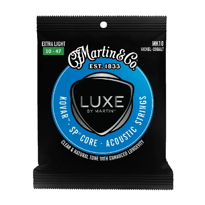 Martin LUXE Kovar Nickel-Cobalt 10-47 Acoustic Guitar Strings, Extra Light