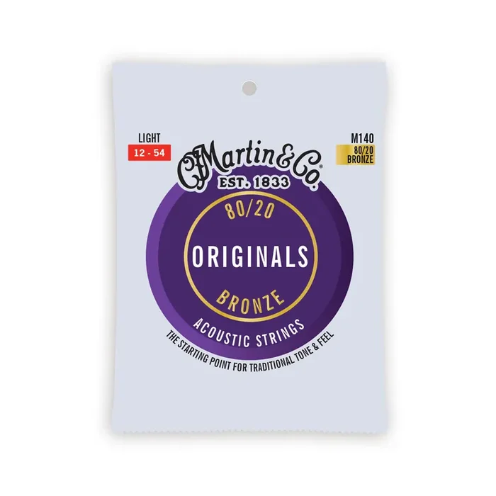 Martin M140 The Original 80/20 Bronze Acoustic Guitar Strings, Light, 12-54