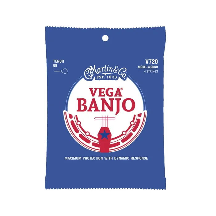 Martin V720 Vega Nickel Wound Banjo Strings, Light, 9-20