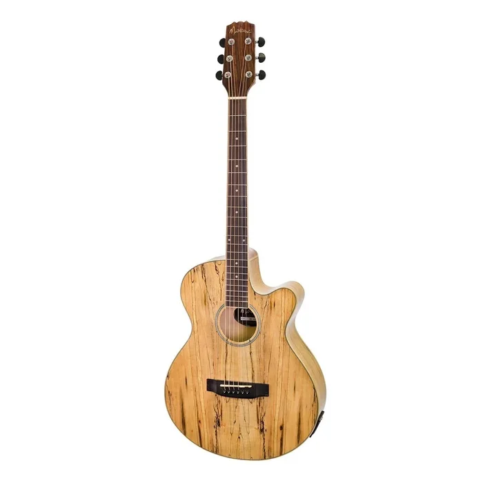 Martinez ‘Mosaic’ Small Body Cutaway Acoustic-Electric Guitar (Natural Gloss)